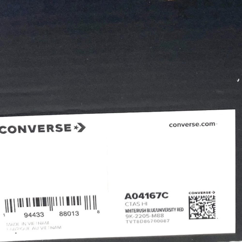 Converse Ctas High Top Shoes Canvas Sneaker For Women Blue White Skate A04167C - Picture 8 of 9